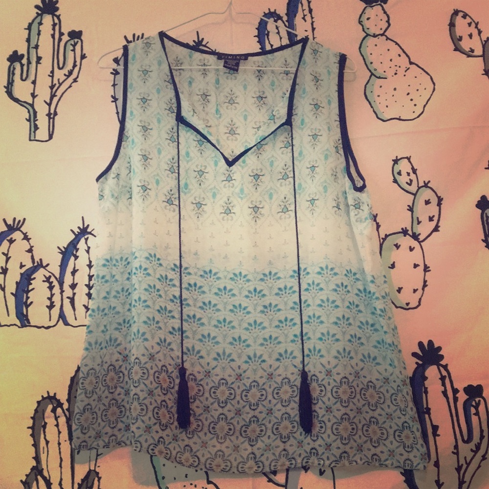 A sleeveless blouse